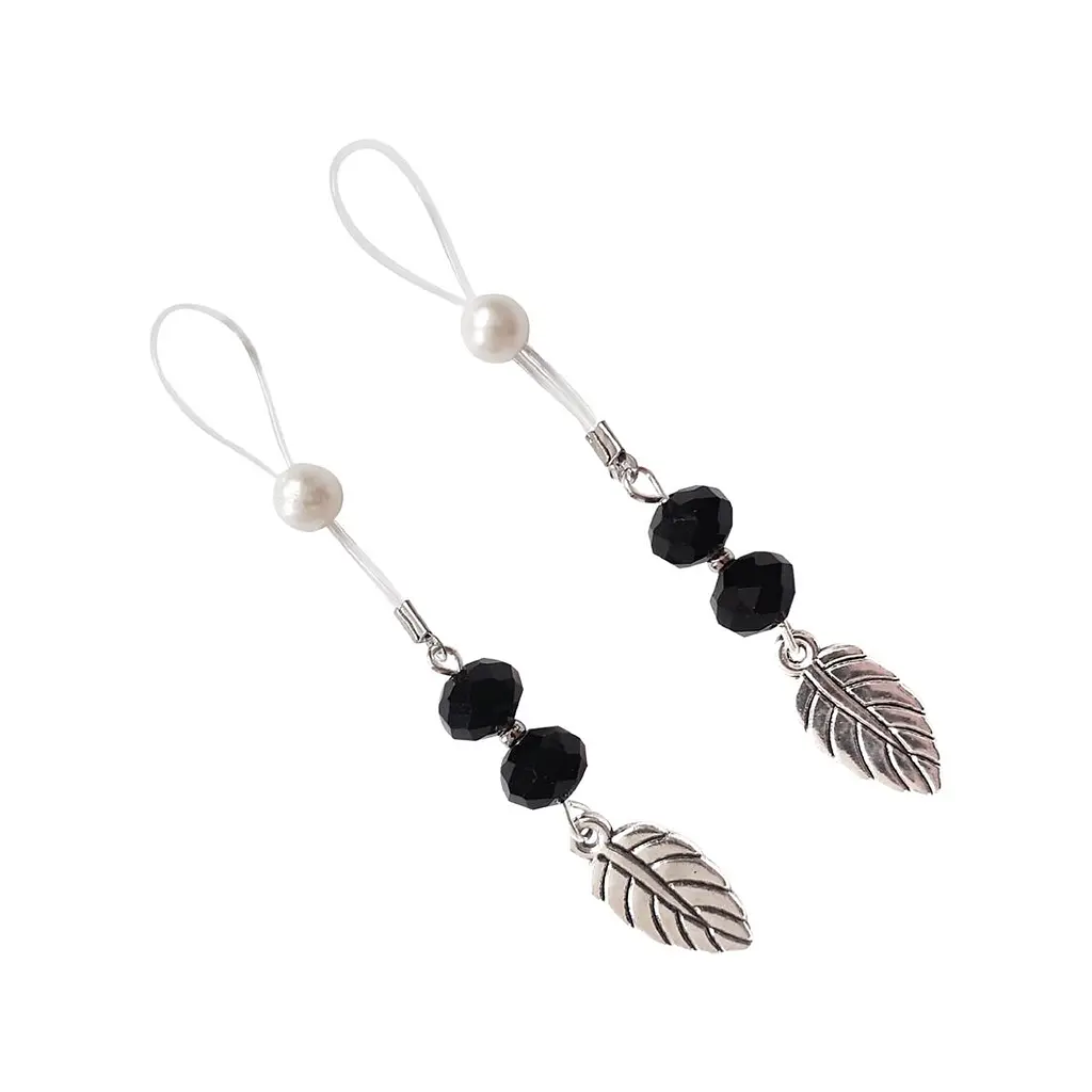 Сексуальні прикраси для сосків із листочком Nipple Jewelry Leaf, колір чорний Art of Sex SO5145 95019 - фото 2