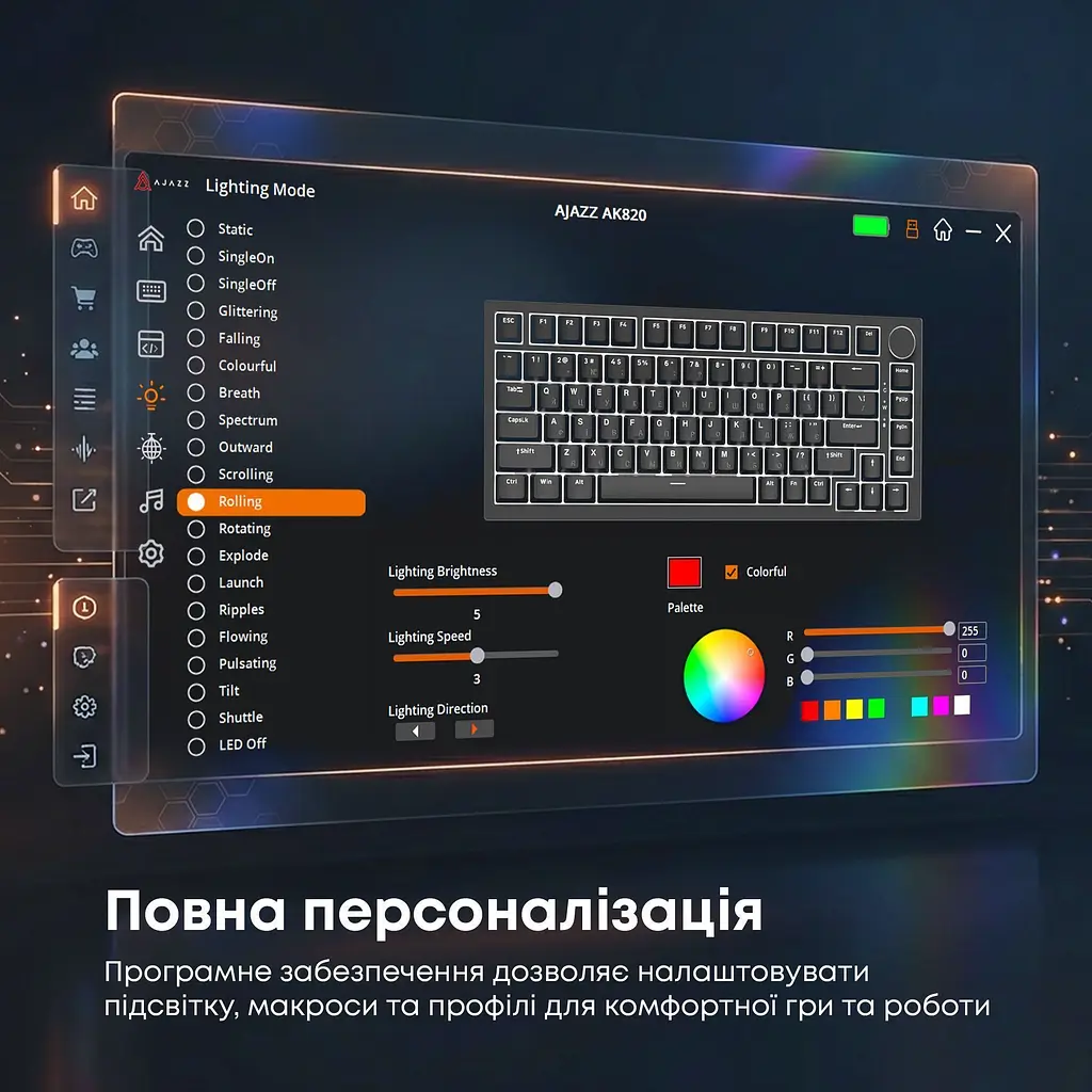 Клавіатура Ajazz AK820 Red Switch Black (AK820-R-B) [163665] - фото 12