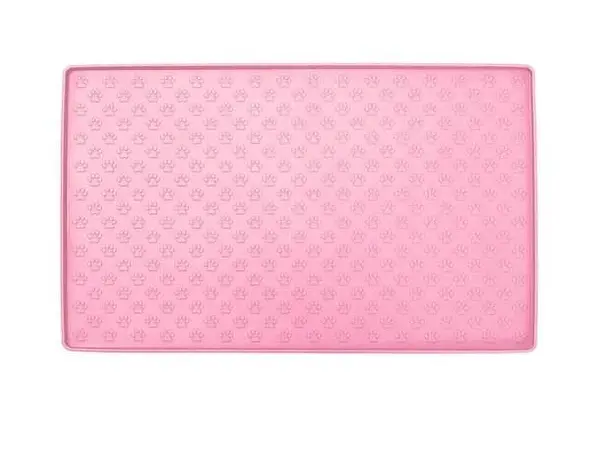 Силіконовий килимок під миску для собак та котів EcoToys рожевий 48х30 см 800315 - фото 3