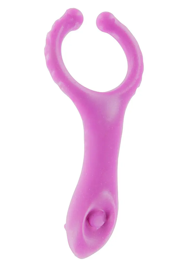 Эрекционное кольцо Toy Joy Vibrating Clit-stim C-ring 10 см розовый - фото 3