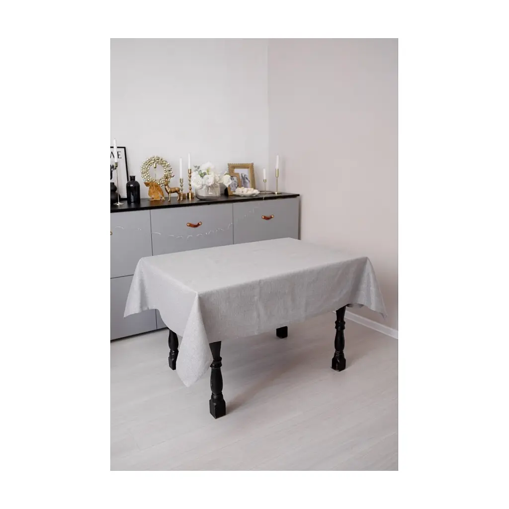 Скатертина Прованс святкова Перлина Silver 132х120 см (037590) - фото 6