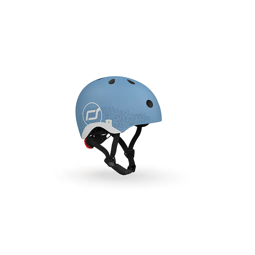 Шолом захисний Scoot and Ride світловідбиваючий, з ліхтариком, 45-51 см (XXS/XS), сіро-синій (SR-210225-STEEL) - фото 2