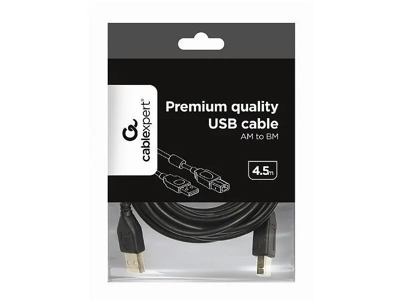 Кабель USB 2.0 (AM/BM) 4.5m Cablexpert (CCF-USB2-AMBM-15) к принтеру, сканеру Black - фото 3