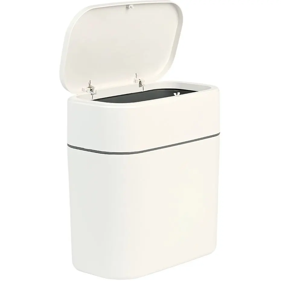 Відро для сміття МВМ My Home з кришкою 300х165х320 мм біло-сіре (BIN-23 10L WHITE/GRAY) - фото 4