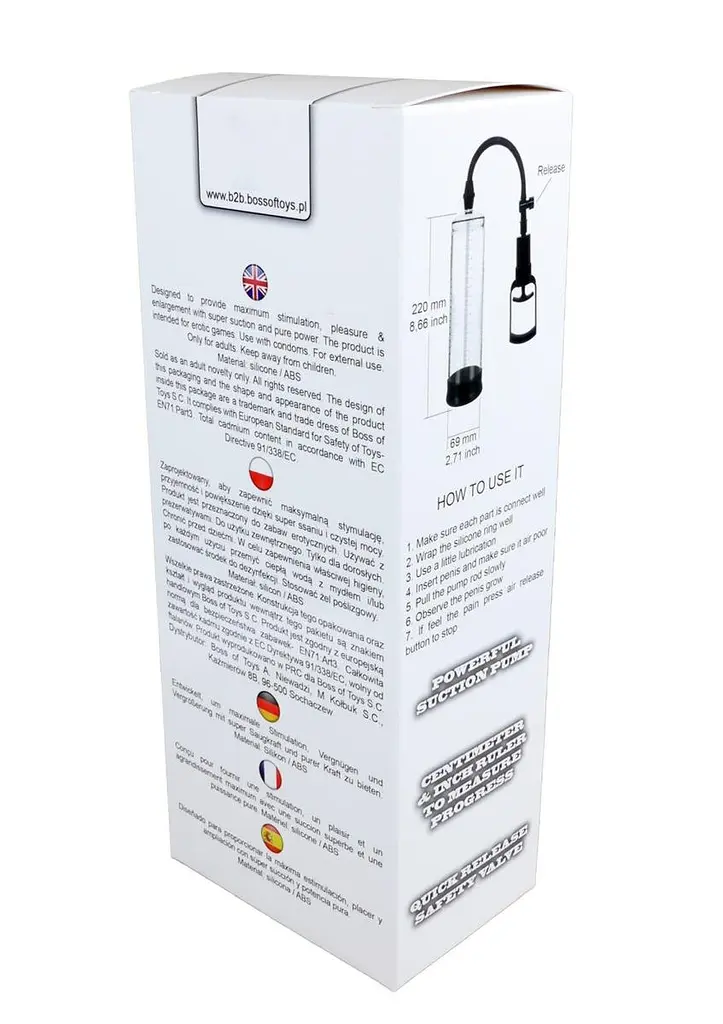Помпа для пениса Boss of Toys Powerpump Max 22 см прозрачный - фото 5