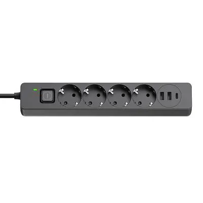 Мережевий фільтр живлення ColorWay (CW-CHE435PDB), 4 розетки/3USB 5M (CW-CHE435PDB) - фото 4