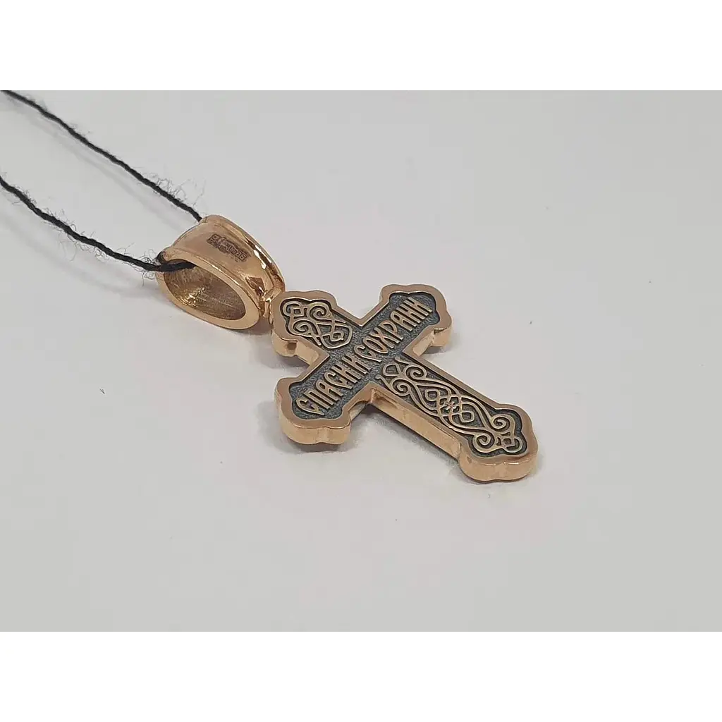 Золотий хрестик Харківська ювелірна фабрика Розп'яття Христа. 11492-Ч - фото 3