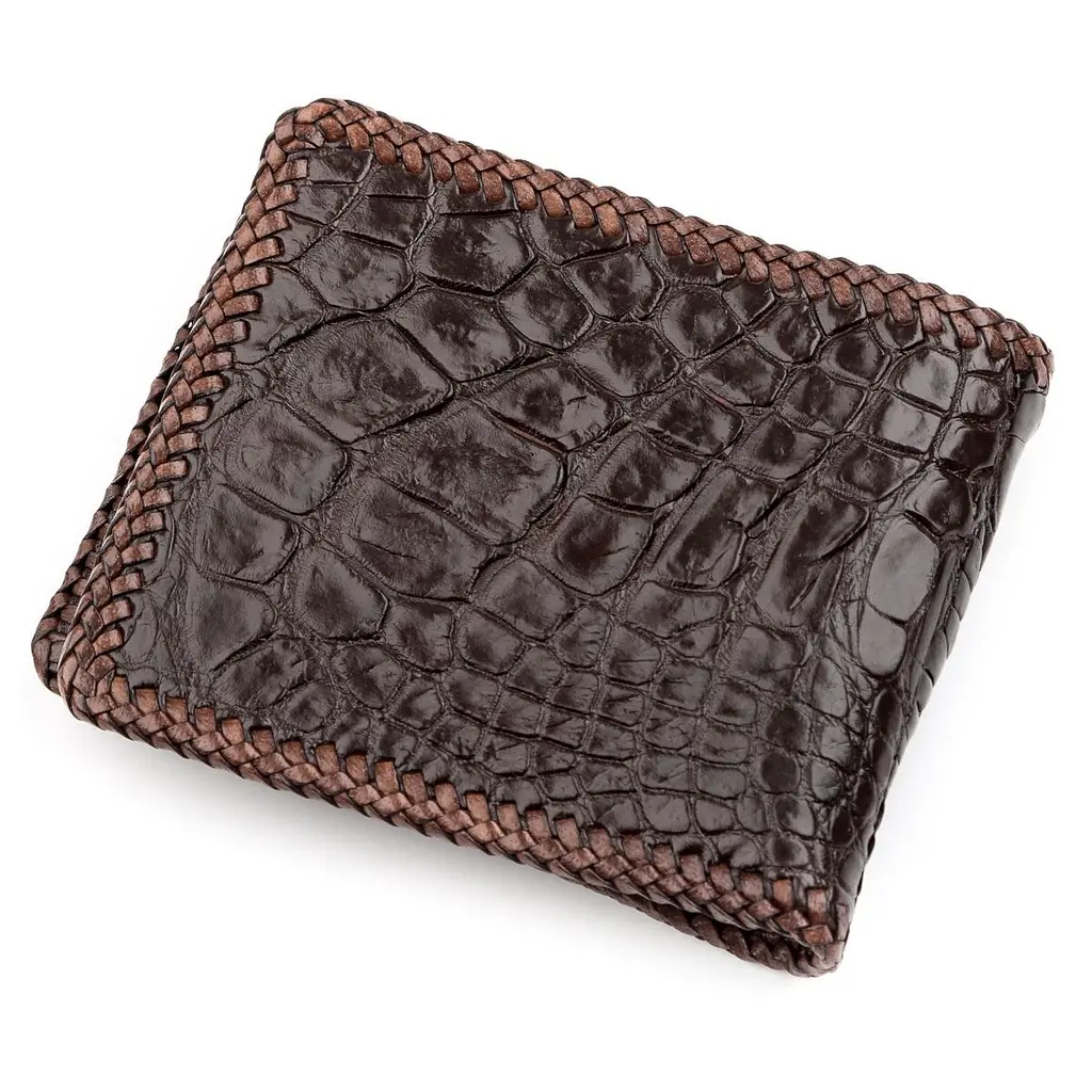 Портмоне CROCODILE LEATHER 18229 з натуральної шкіри крокодила Коричневе - фото 2