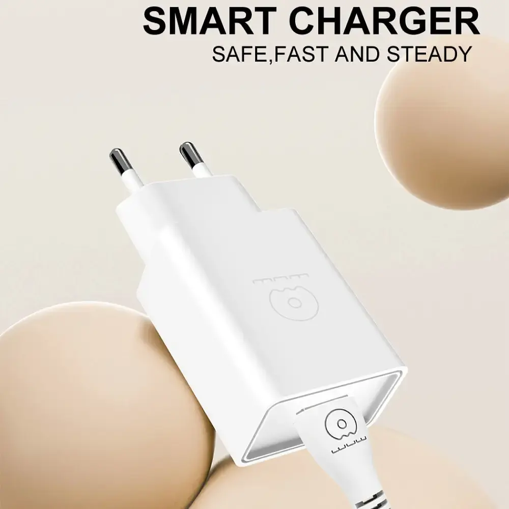 Мережевий зарядний пристрій з кабелем WUW-T82 Single USB home charger set iP - фото 3