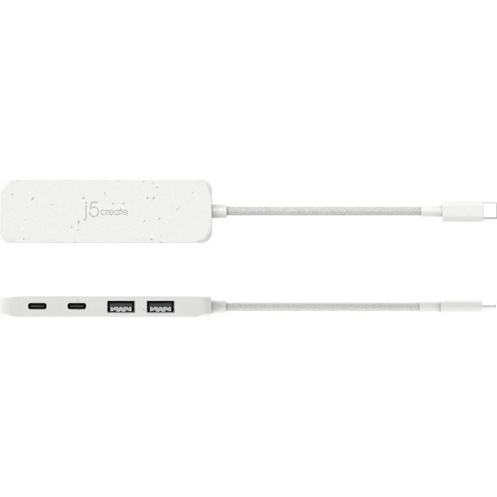USB-Хаб j5create JCH342EW-N USB-C на 2 USB-A/2 USB-C, білий (JCH342EW-N) - фото 4