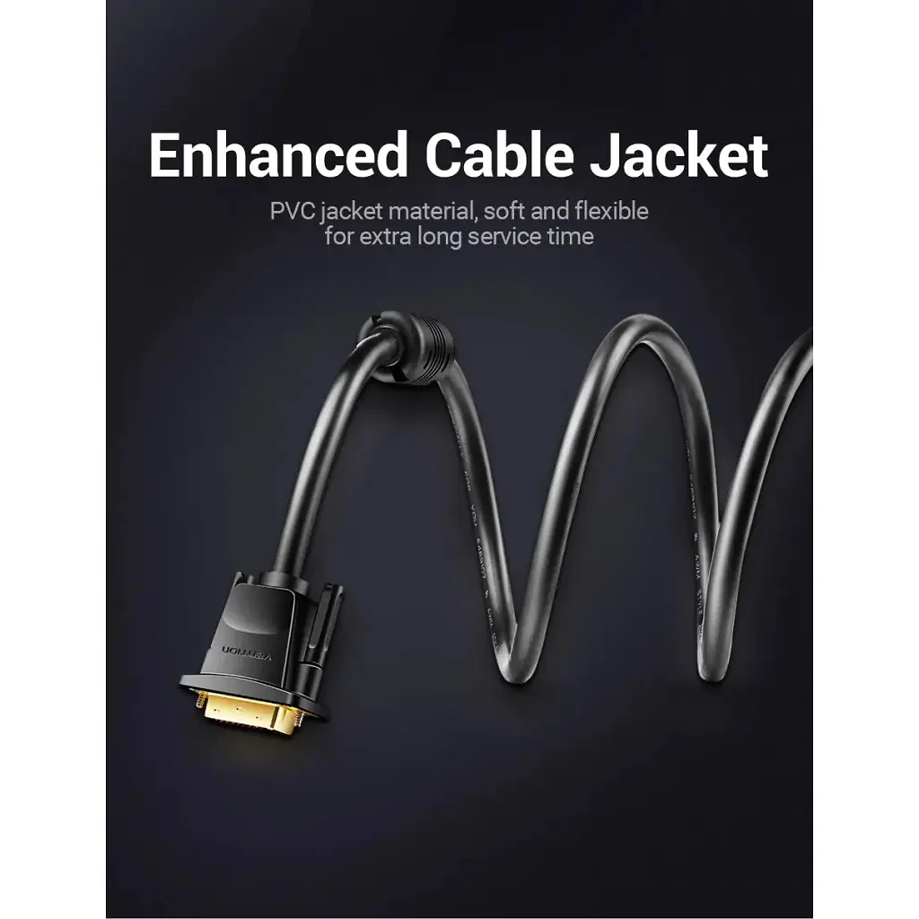 Кабель мультимедійний DVI to DVI 24+1pin 1.5m 2K 60Hz Dual Linik VENTION (EAABG) - фото 6