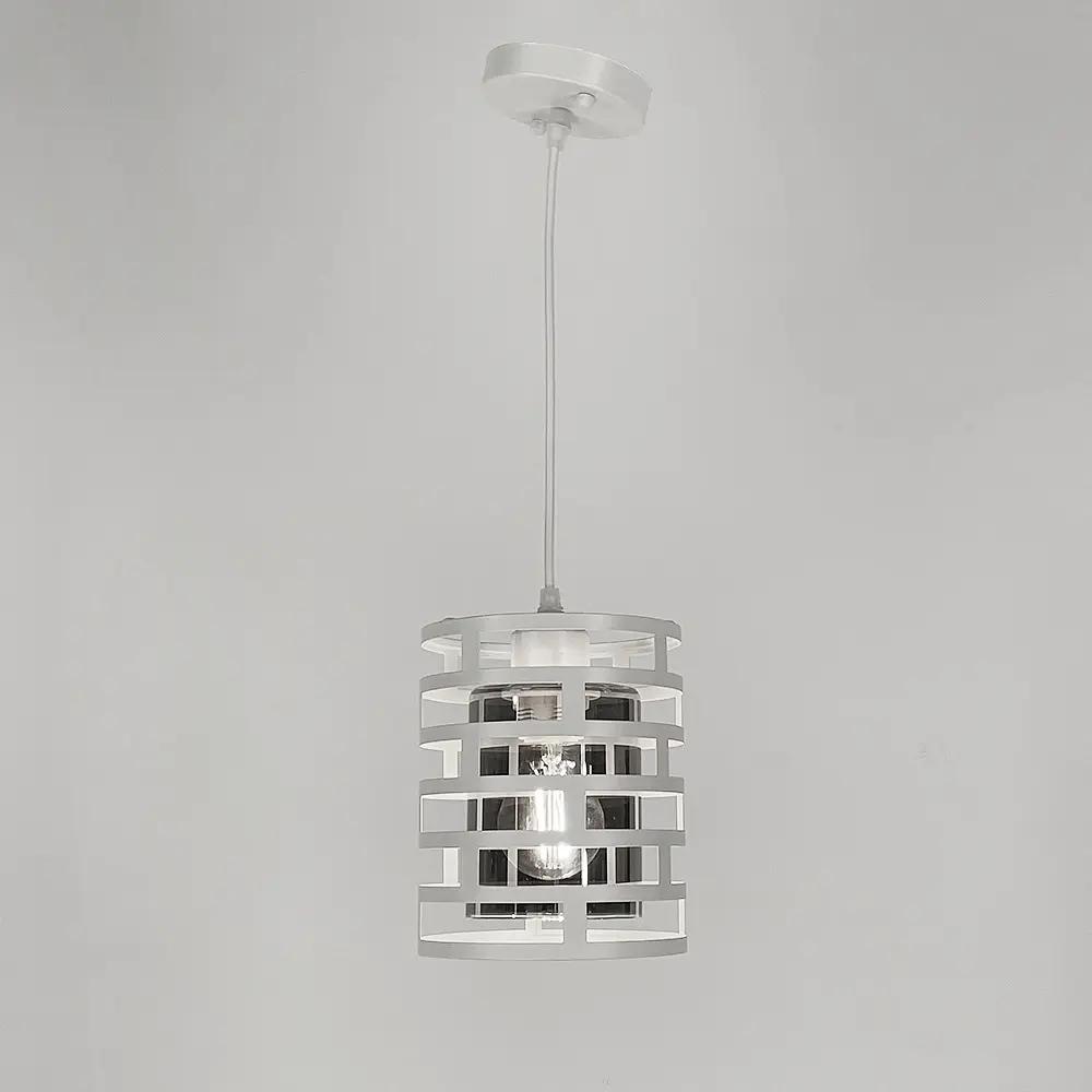Підвіс в стилі LOFT у білому корпусі із графітовим плафоном Line.F 12728/1 WT+GR - фото 2