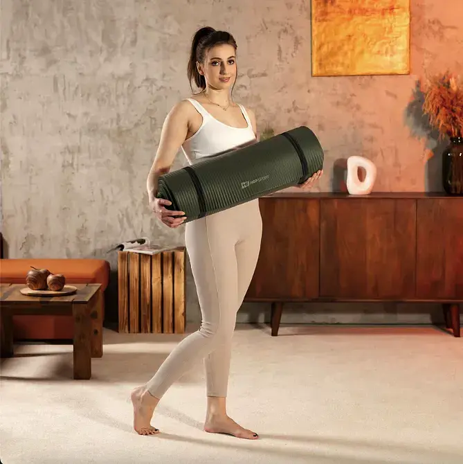 Килимок для йоги Hop-Sport HS-NB015GM NBR 1.5 см темно-зелений - фото 6