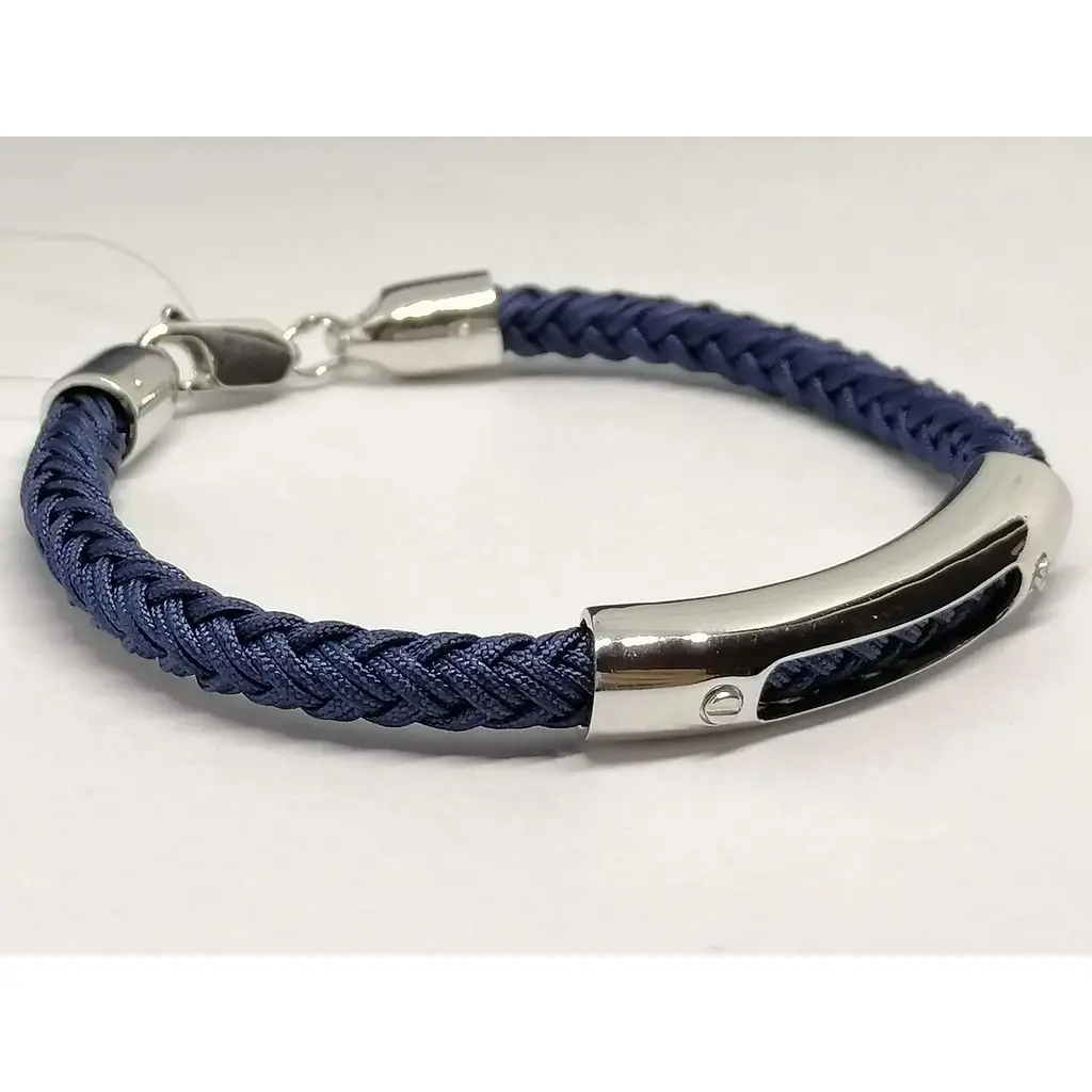 Браслет з текстилю Qvaliz з срібними вставками. 905-01134 17 - фото 3