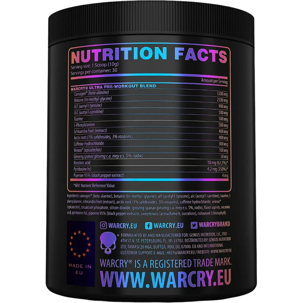 Передтренік Genius Nutrition Warcry Ultra Candy Fruits 300 г - фото 2