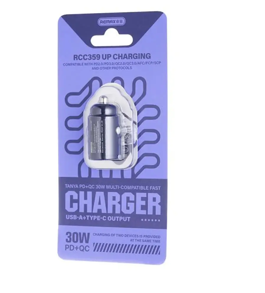 Зарядний пристрій Remax RCC359 30W USB/Type-C Car Charger Black - фото 2