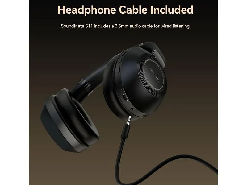 Навушники з мікрофоном Vention S11 SoundMate Wireless Black (NBBB0) - фото 6