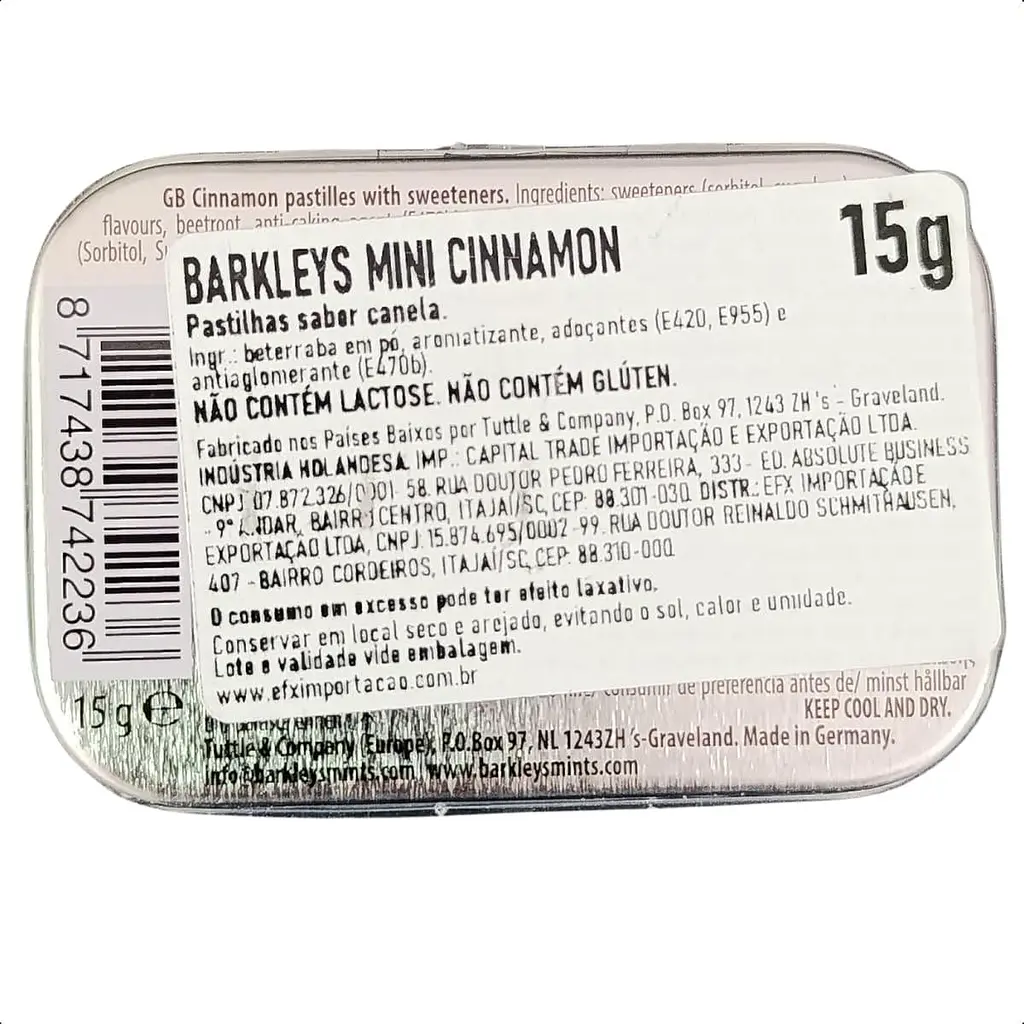 Льодяники Barkleys Tastefully Intense Mints Cinnamon 15г - фото 6
