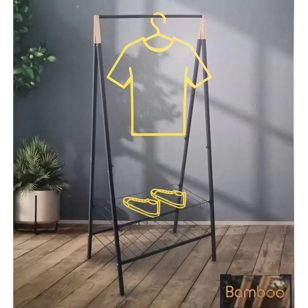 Вішалка-стійка для одягу Casa Si Garment Rack Bamboo Black - фото 2