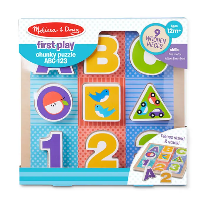 Дерев'яний формовий пазл Melissa&Doug Букви/Цифри, 9 елементів (MD1899) - фото 3