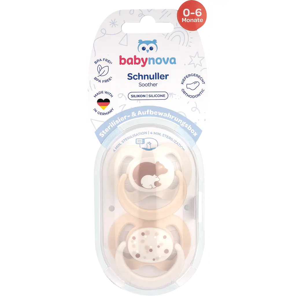 Пустышка плоская Baby-Nova с рисунком и кольцом силикон 2 шт. (3962315) - фото 3