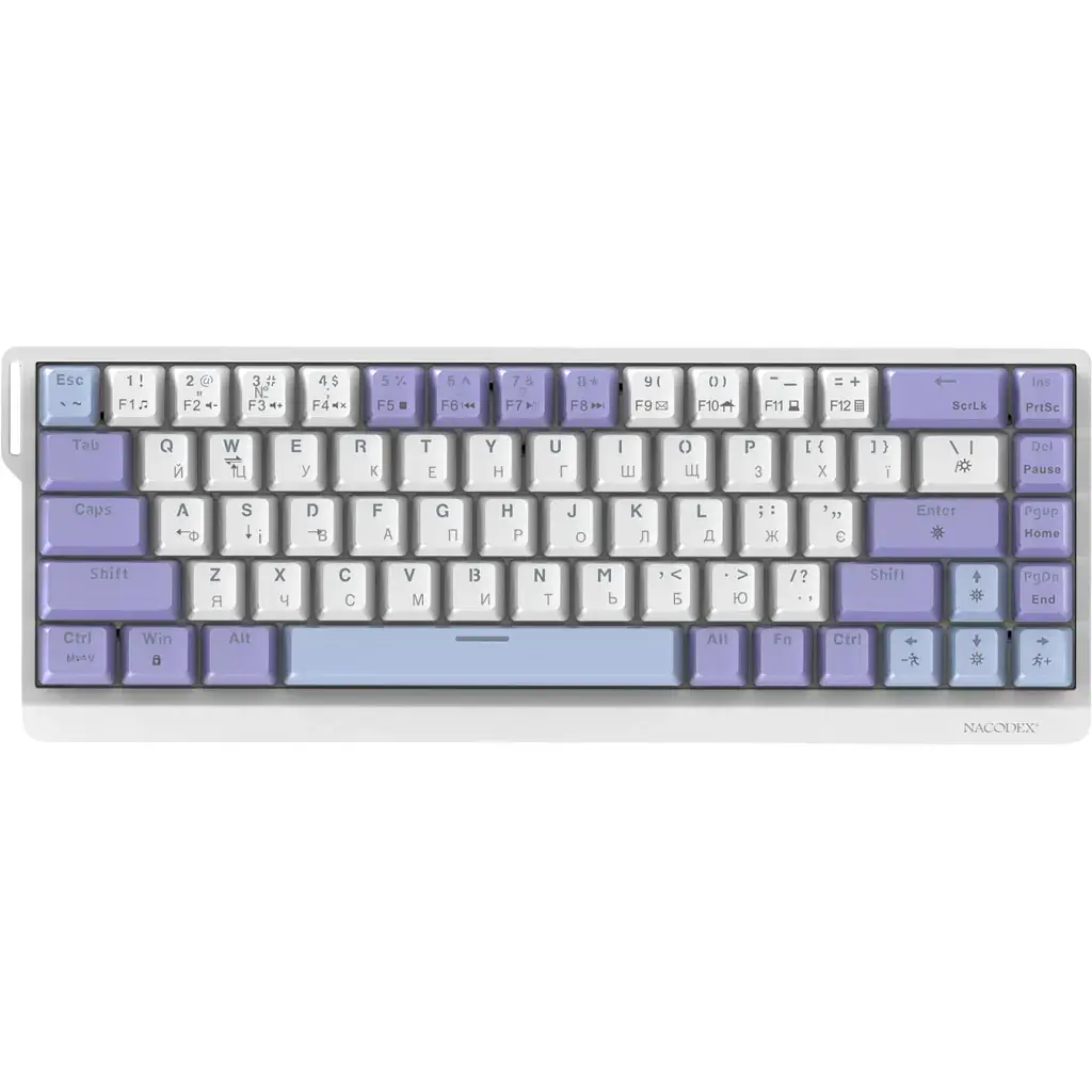 Клавіатура Ajazz NacodeX NK68 V2 Red Switch LED USB UA Purple/White/Blue (NK68-V2-R-PWB) - фото 2