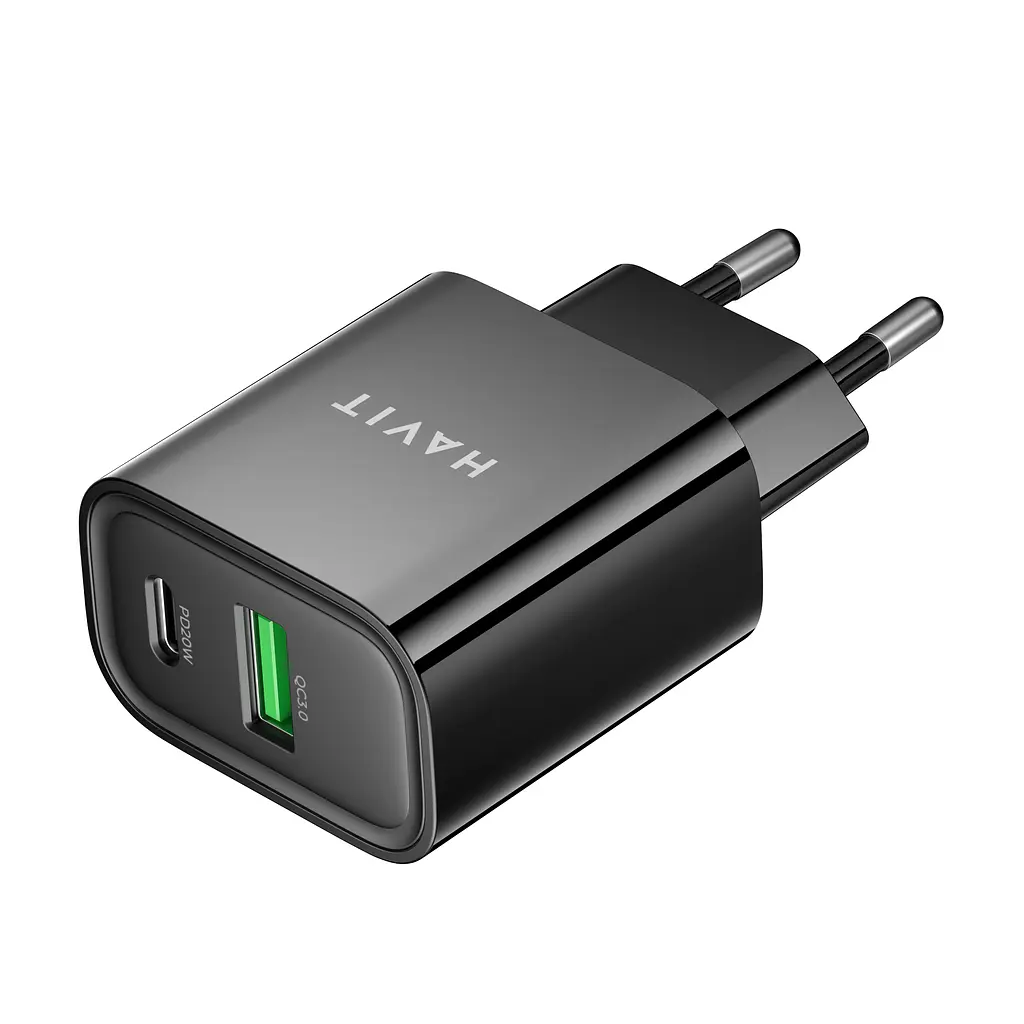 Зарядний пристрій Havit UC111 PRO 20W USB-A+USB-C Black (HV-UC111-PRO-BK) - фото 5