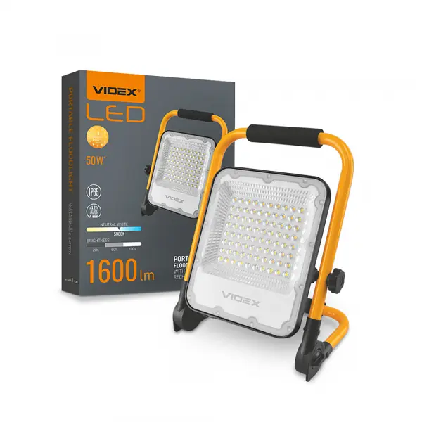 LED прожектор акумуляторний Videx Premium F2A 50W 5000K - фото 2