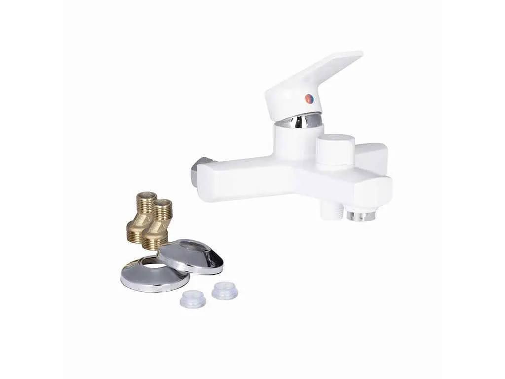 Змішувач Brinex Настінний білий для ванни 35W 006N (k35) BRIN35W006N - фото 4