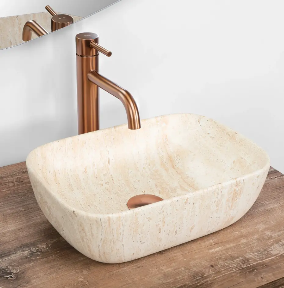Умивальник Rea Belinda Mini накладний 36x25x11.5 см travertine matt REA-U4700 - фото 2