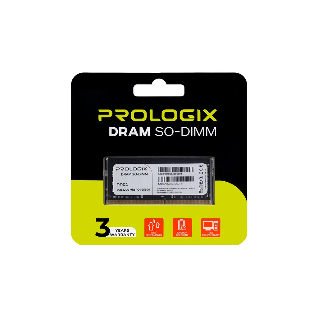Модуль пам'ятi SO-DIMM 8GB/3200 DDR4 Prologix (PRO8GB3200D4S) - фото 4