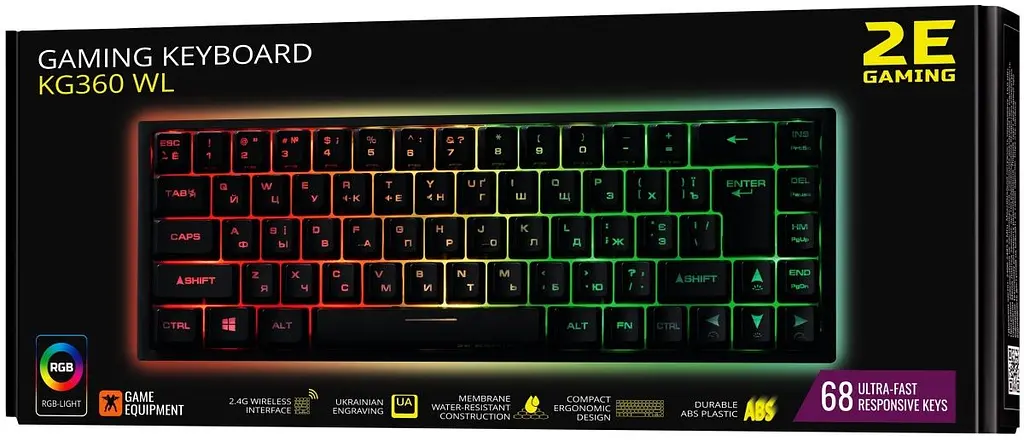 Клавіатура 2E KG360 RGB Wireless Black (2E-KG360UBK) [74241] - фото 6