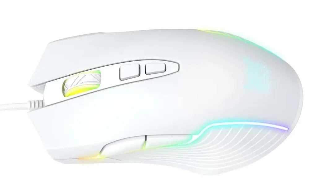 Компьютерная мышка Onikuma проводная CW-97 с RGB подсветкой и 6400 DPI для ПК Белый - фото 2