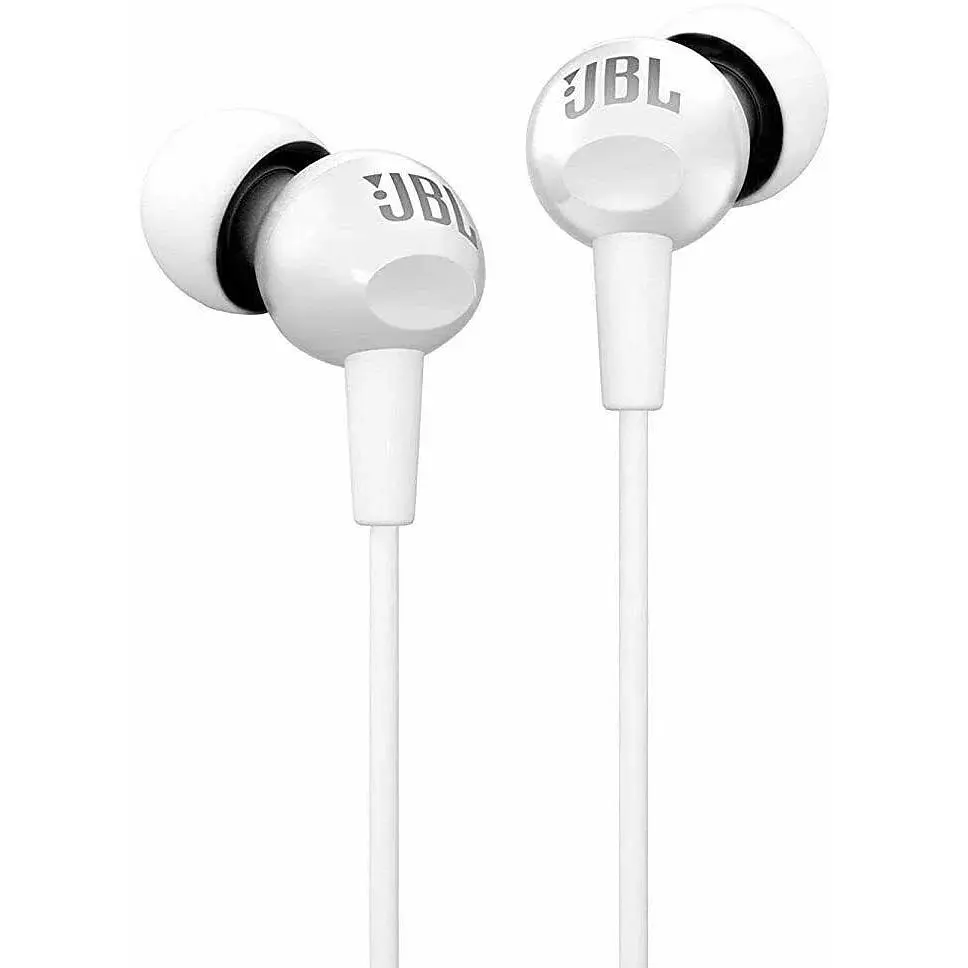 Навушники провідні JBL C100SI з мікрофоном білі - фото 5