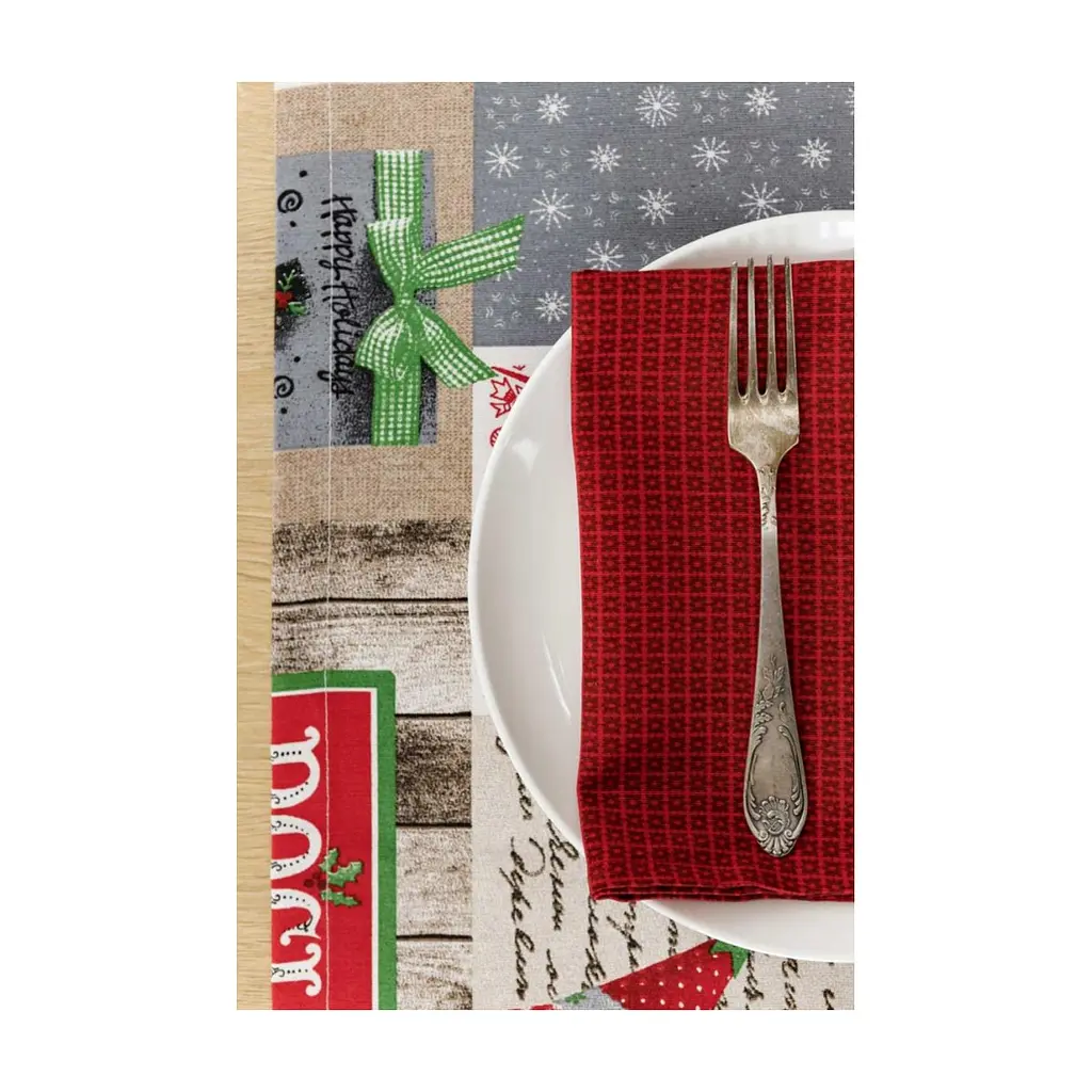 Серветка на стіл Прованс Merry Christmas червона 35x45 см (4823093449312) - фото 4
