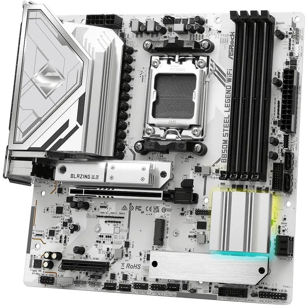 Материнська плата AsRock B850M STEEL LEGEND WIFI (B850M STEEL LEGEND WIFI) (Socket AM5, AMD B850, Micro-ATX) - фото 3