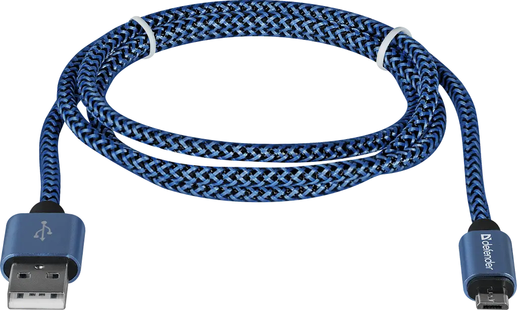 Кабель USB AM-micro BM, 1.0м, синий, 08-03T PRO Defender - фото 2