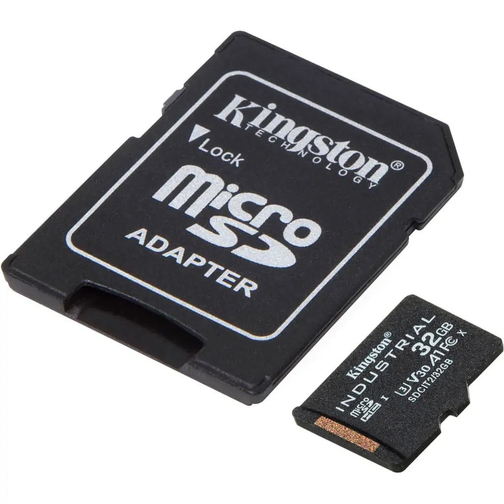 Карта пам'яті Kingston 32GB microSDHC Industrial C10 A1 pSL C Card + SD Adapter SDCIT2/32GB (SDCIT2/32GB) - фото 2
