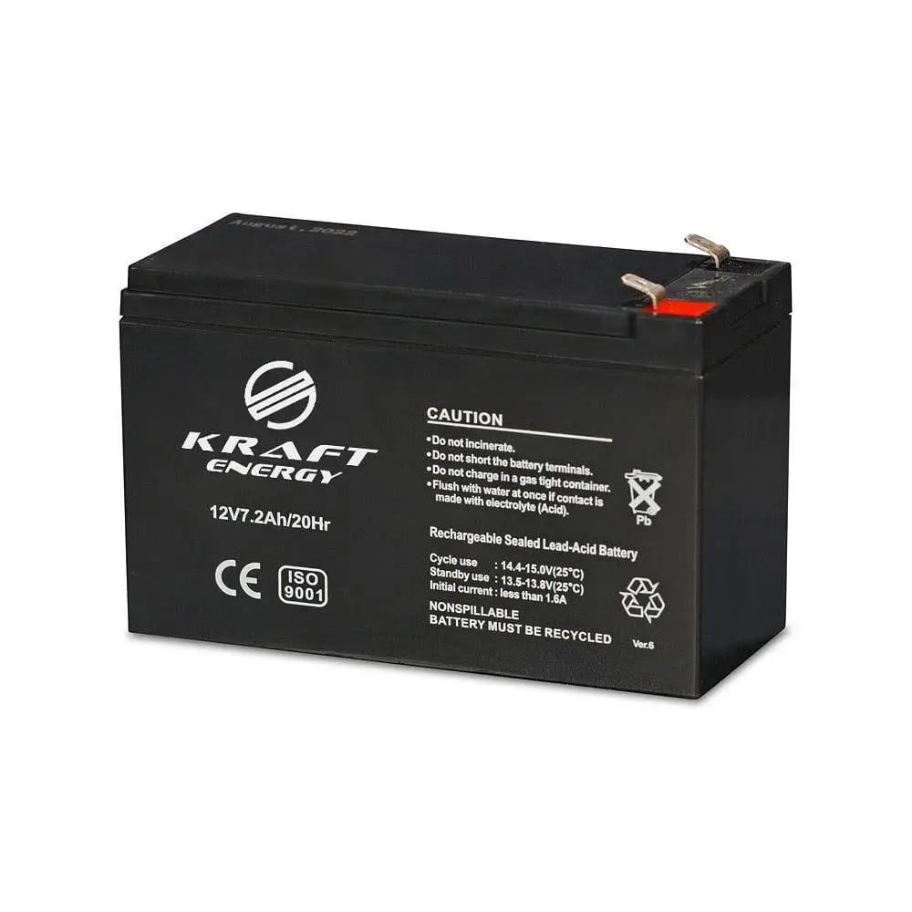 Комплект Kraft: джерело безперебійного живлення PSU-1203LED(P) і акумуляторна батарея 12В 7.2Аг (41-00040-44-00054) - фото 2