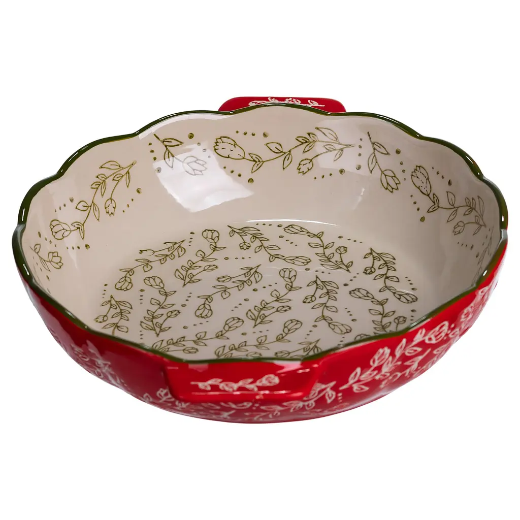 Форма для запекания Vintage Ø25 (см) круглая форма для выпекания в духовке с ручками Красный Yiwu HM04-07 - фото 2