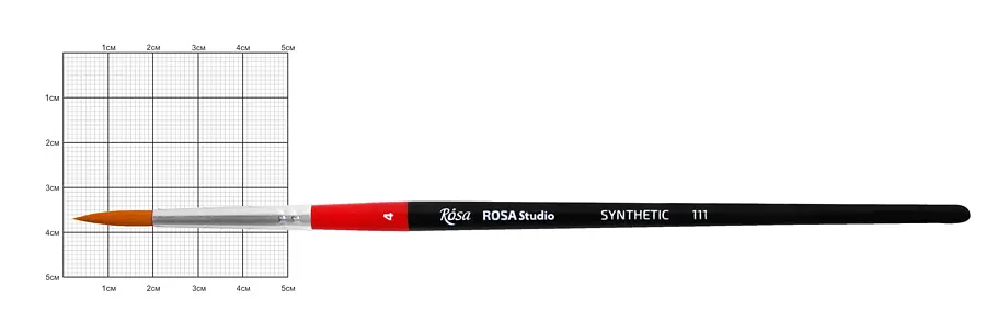 Пензель синтетика кругла 111 № 4 коротка ручка ROSA Studio (4823086700284)