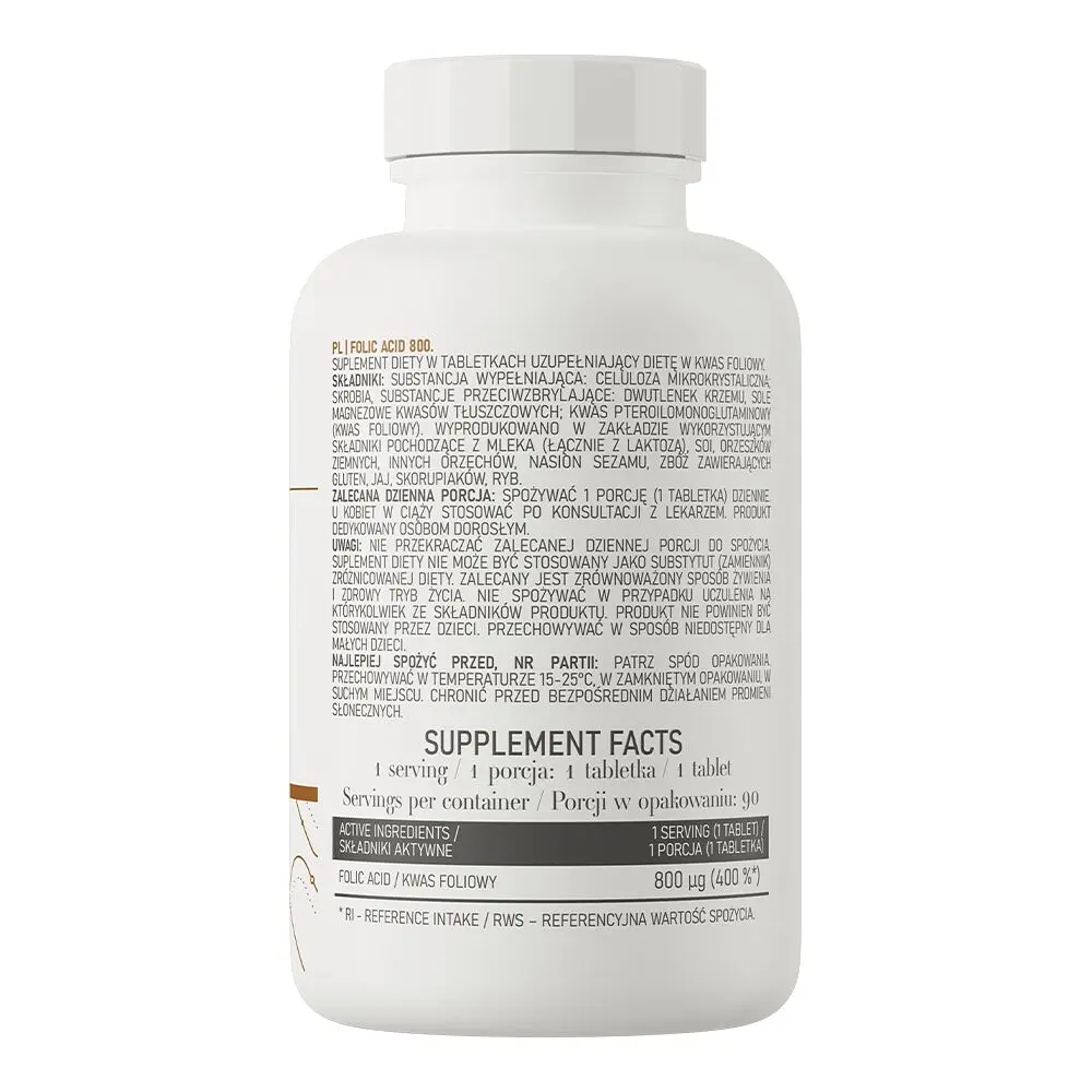 Вітаміни та мінерали OstroVit Folic Acid, 90 таблеток - фото 2