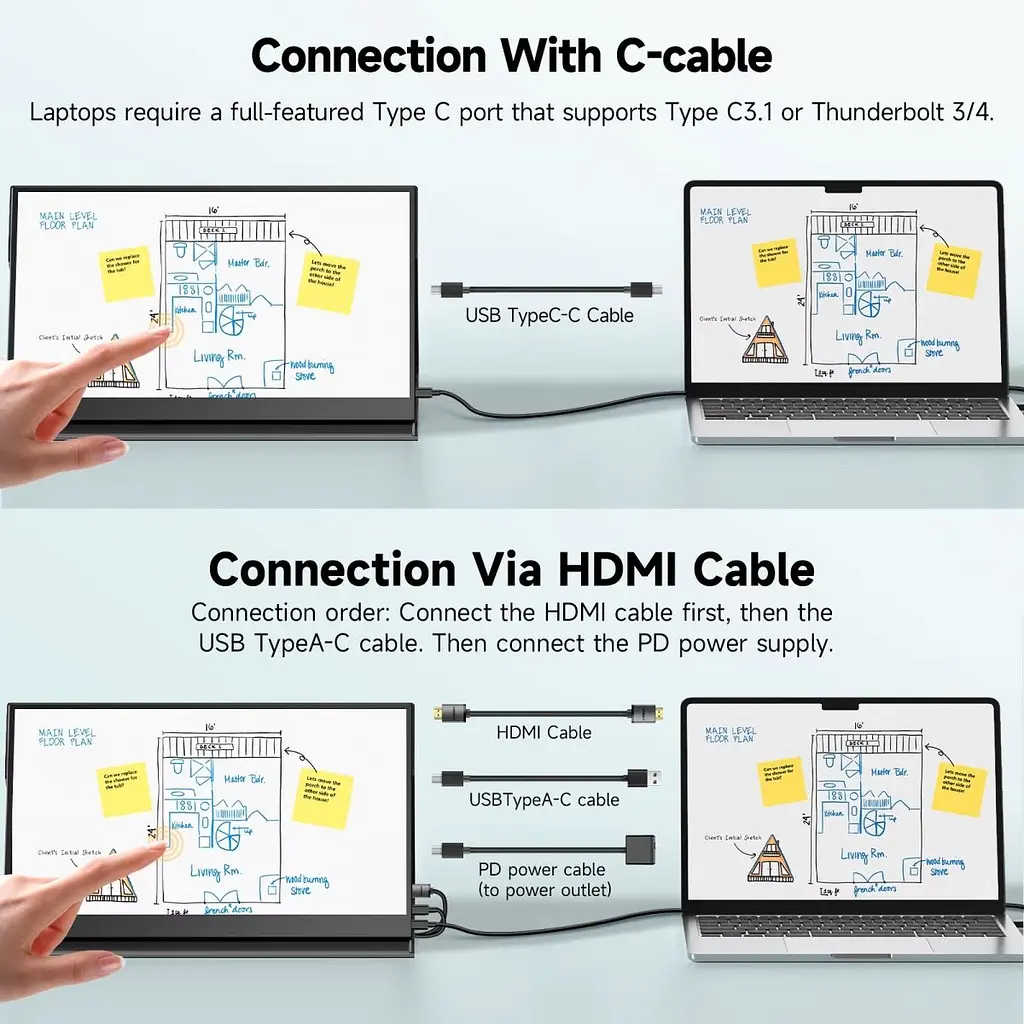 Портативний монітор UPERFECT 15.6" Touch FHD 60Hz [171116] - фото 4