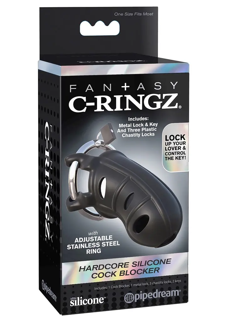 Пояс вірності Pipedream Fantasy C-Ring Hardcore Silicone Cock Blocker 9.5 см чорний - фото 6