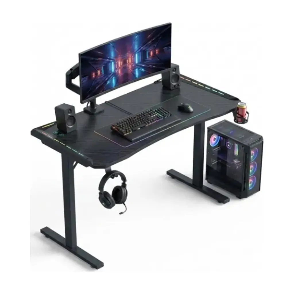 Комп'ютерний стіл GT Racer T-1452 Black (T-1452 (140x60x73) Black) - фото 4