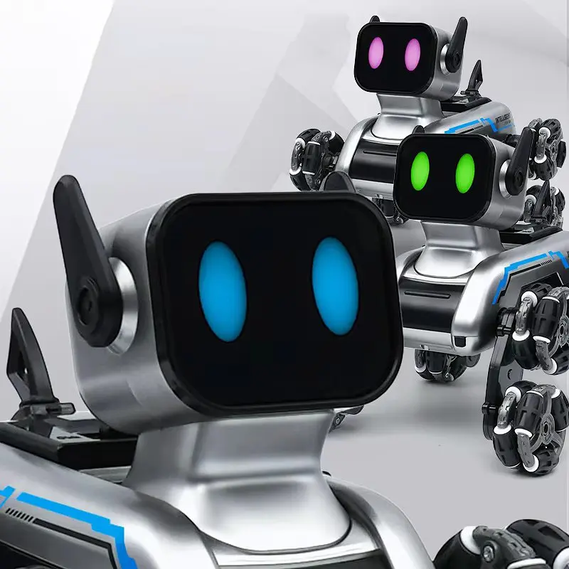 Радіокерований робот-пес Stunt Robot Dog · Механічний собака - робот на колесах з вбудованим динаміком та LED підсвіткою - фото 3