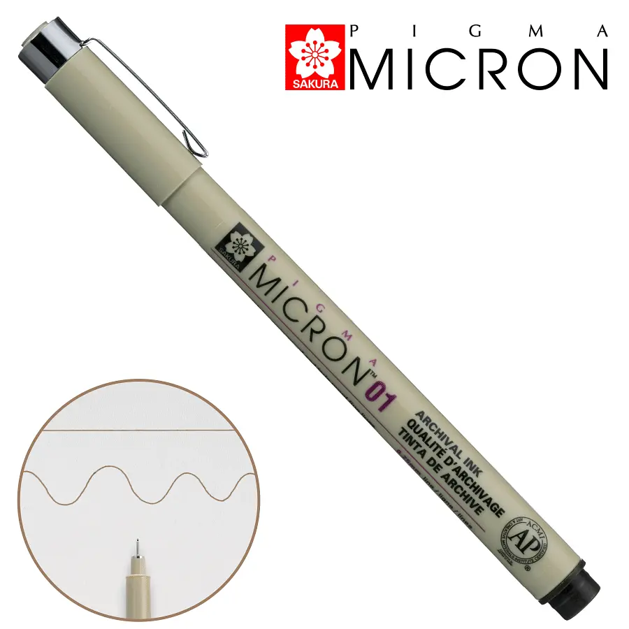 Лінер Sakura PIGMA MICRON (0.1), 0,25 мм сепія