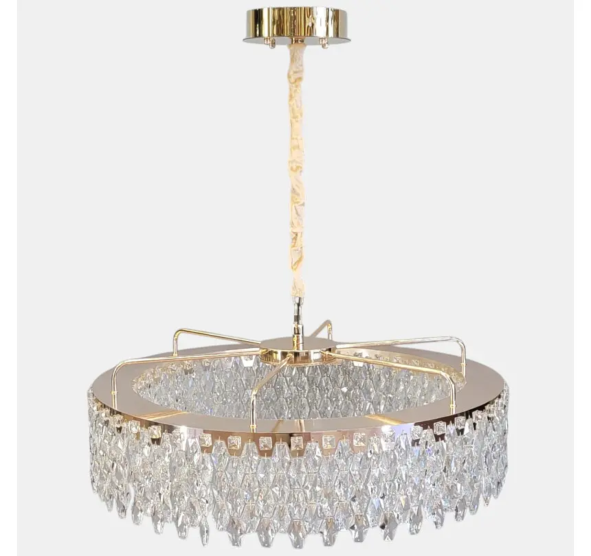 Велика золота кришталева LED люстра 582-800GD Artlight діаметром 80 см - фото 3