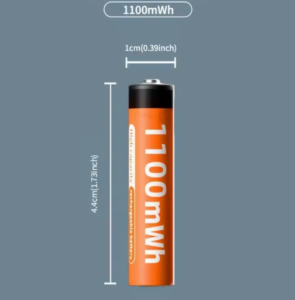 Акумуляторні батареї 1100mWh Li-Ion 1.5v AAА мізинчикові акумулятори із зарядкою від USB Type-C Pujimax 4шт - фото 5