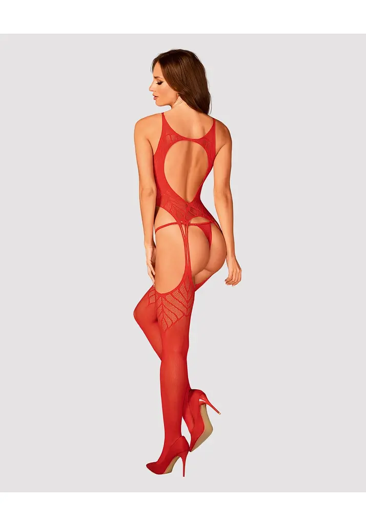 Бодістокінг Obsessive N122 S/M/L червоний - фото 4